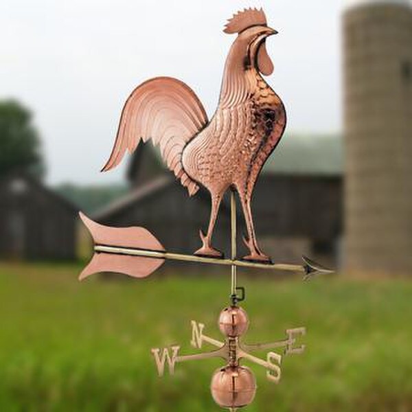 Barn Rooster Weathervane Farm Decorative Sculptural Directional West
